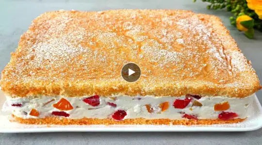 The famous cake that melts in your mouth. Delicious cake in 15 minutes. Quick recipe.